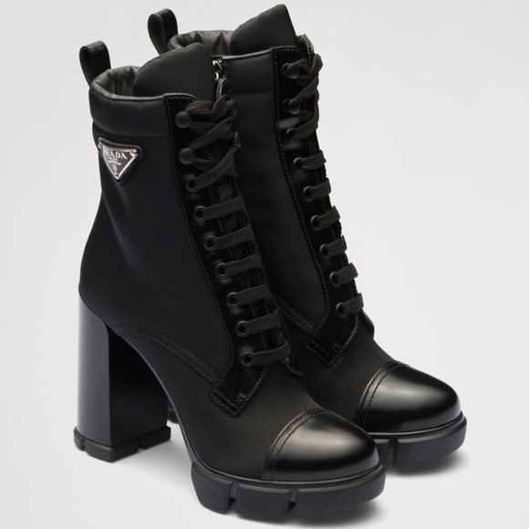 Prada Black Lace Up Boots - Picture 1 of 6